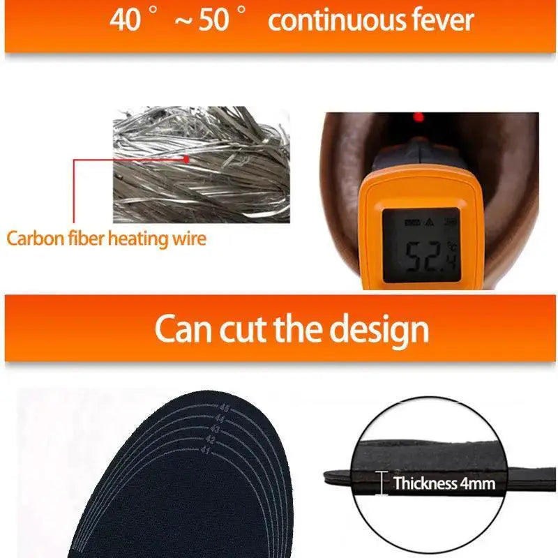 Heated Insoles Electric Foot Warmers For Outdoor Use