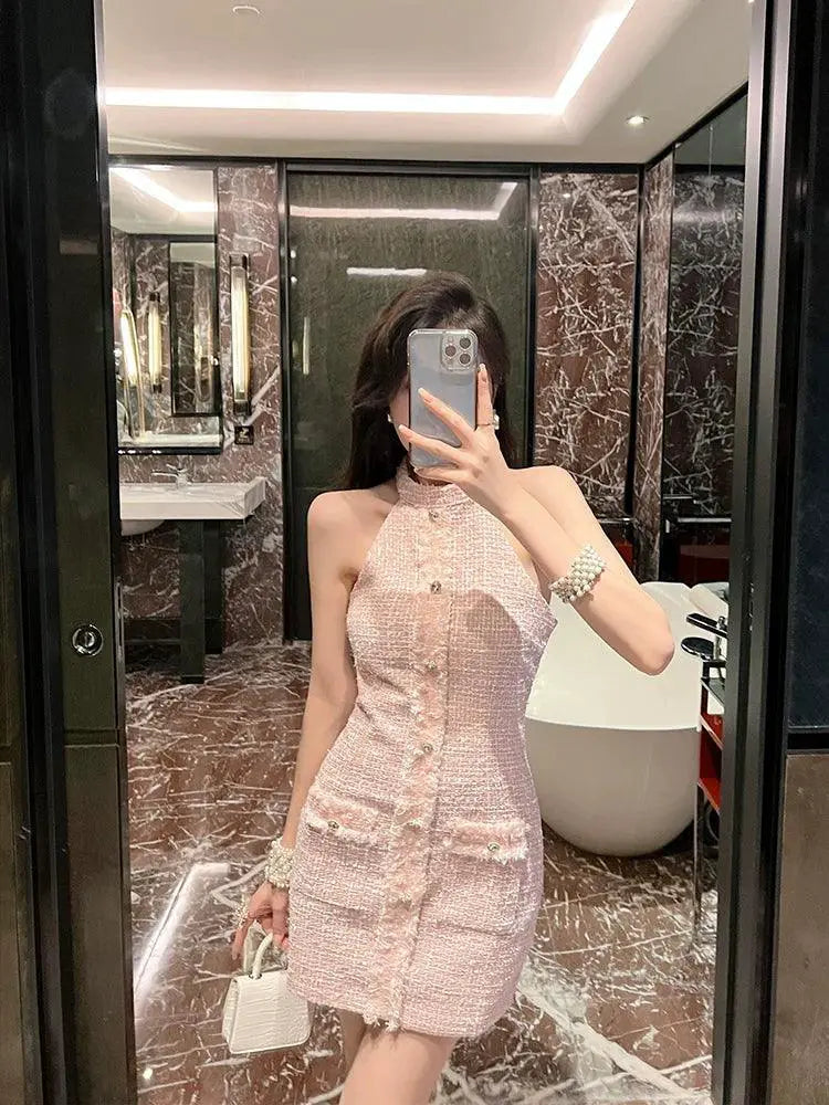 Pure Desire Wind Halter Dress Seductive Chic Autumn Fashion