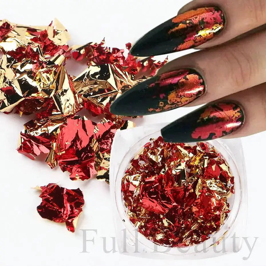 Gold And Blue Nail Art Sequins For Stunning Summer Nails