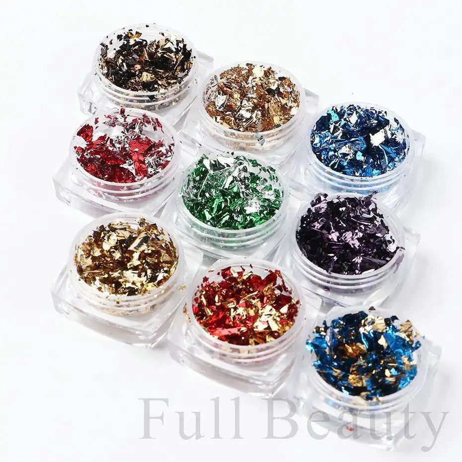 Gold And Blue Nail Art Sequins For Stunning Summer Nails