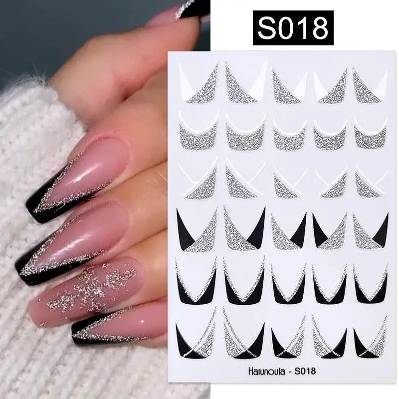 Chic 3D Nail Art Decals Set For Glamorous Manicures