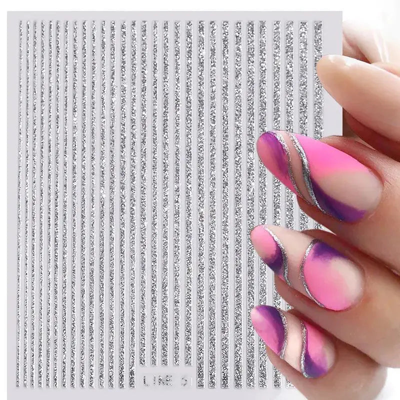 Chic 3D Nail Art Decals Set For Glamorous Manicures