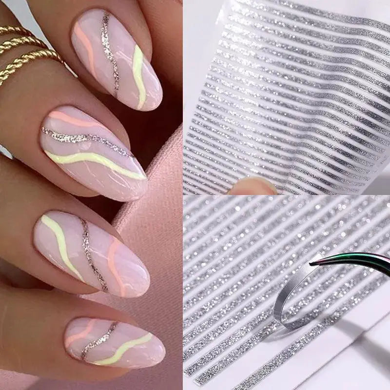 Chic 3D Nail Art Decals Set For Glamorous Manicures