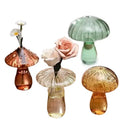 Elegant Mushroom Glass Vase for Plants