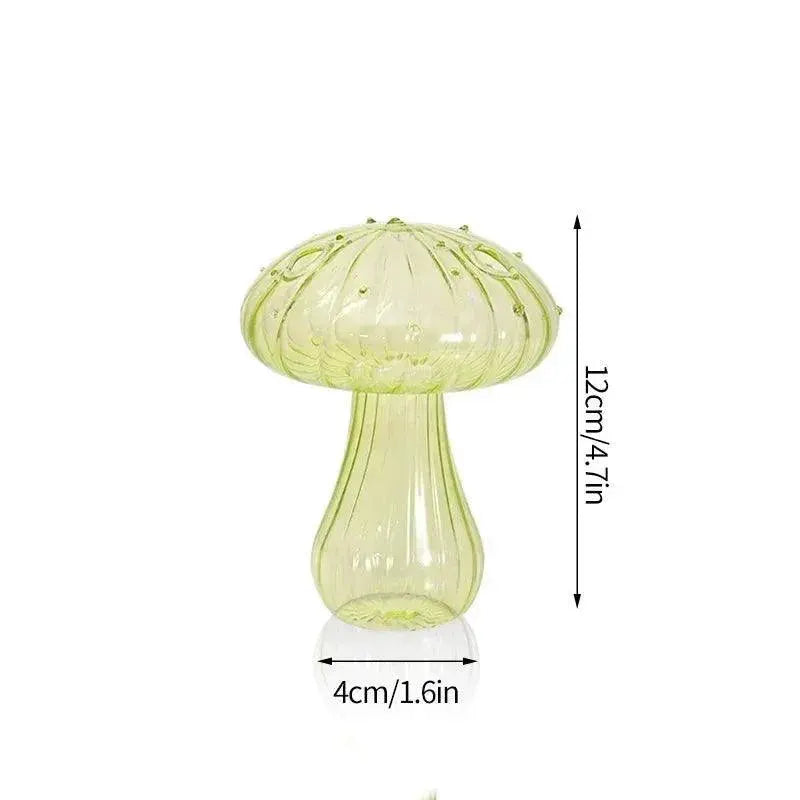 Mushroom Glass Vase Hydroponic Terrarium Decor For Plants