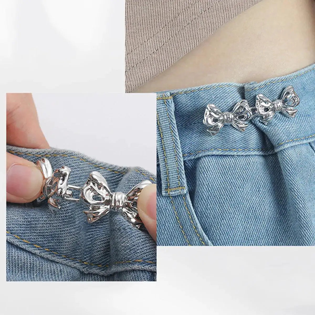 Bowknot Button Waist Tightener Effortless Adjustment Tool