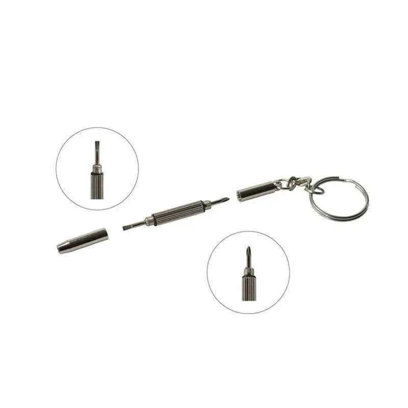 Portable 3 In 1 Eyeglass Screwdriver Keychain Tool Accessory
