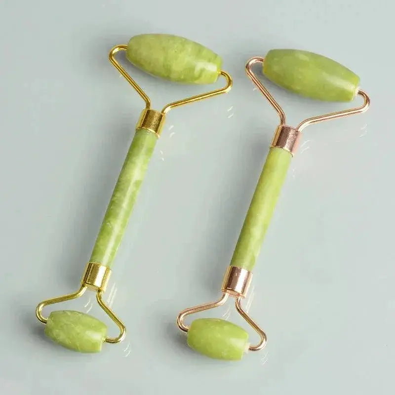 Jade Gemstone Roller And Gua Sha Facial Set For Glowing Skin