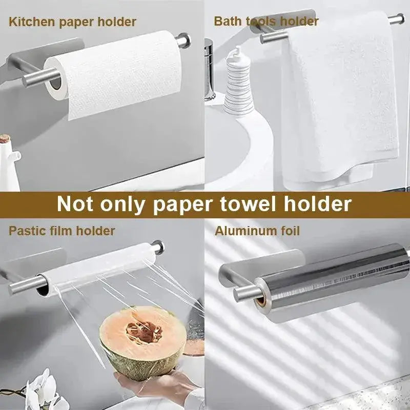 Stainless Steel Adhesive Paper Towel Holder Space Saving
