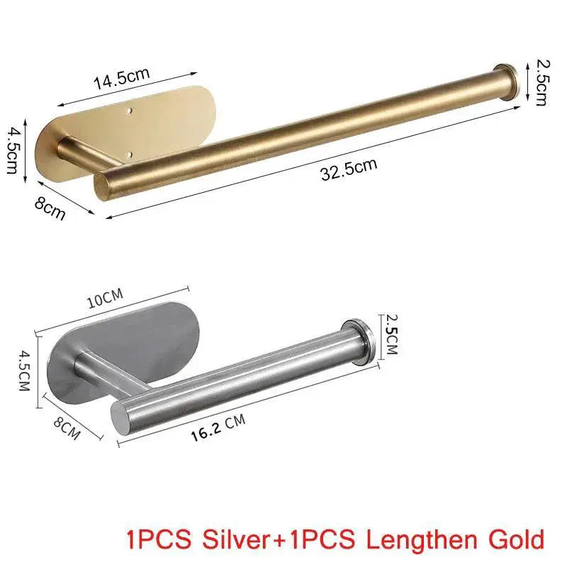 Stainless Steel Adhesive Paper Towel Holder Space Saving