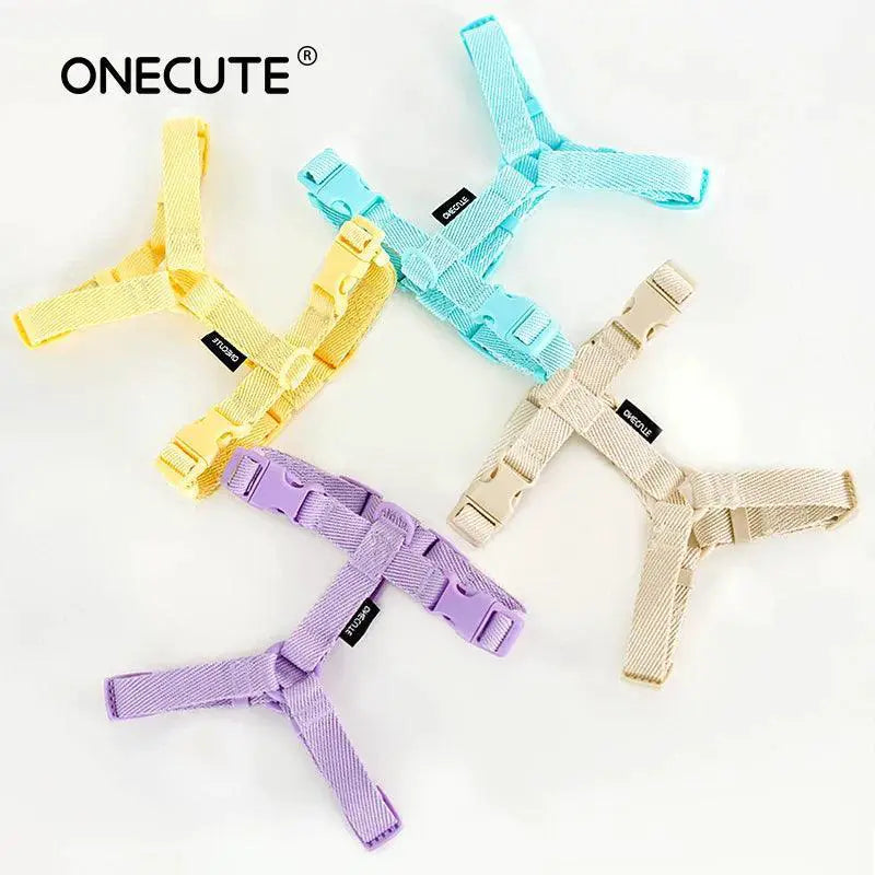 Pet Accessory Set Macarone Color Harness Collar Leash Kit
