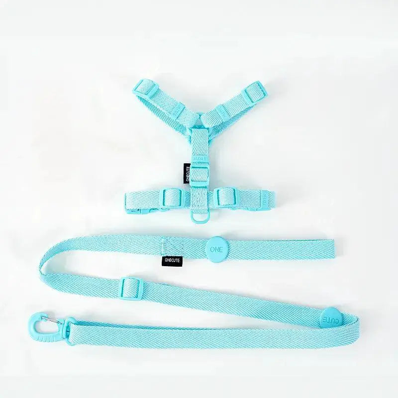 Pet Accessory Set Macarone Color Harness Collar Leash Kit