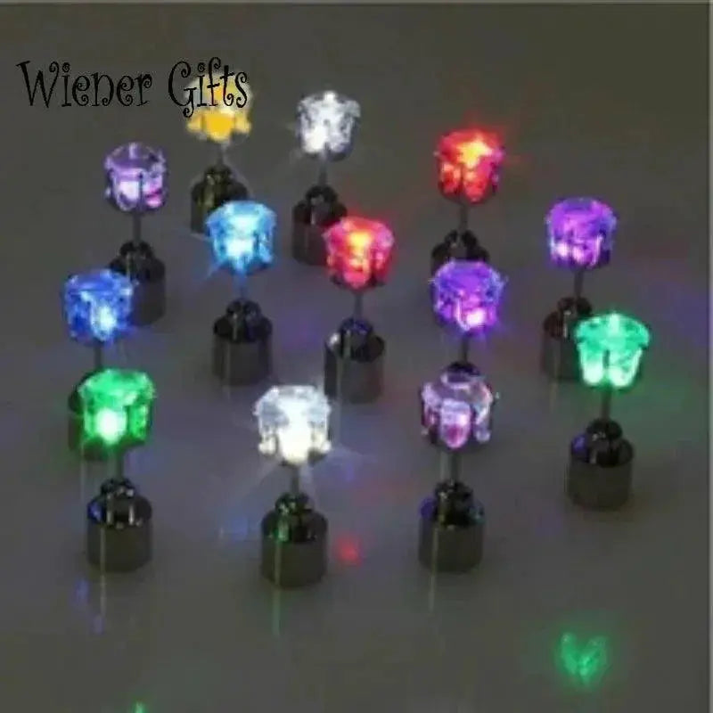 LED Glow Ear Studs Dazzling Light Up Earrings for Events