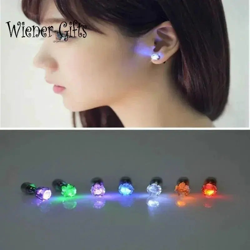 LED Glow Ear Studs Dazzling Light Up Earrings for Events