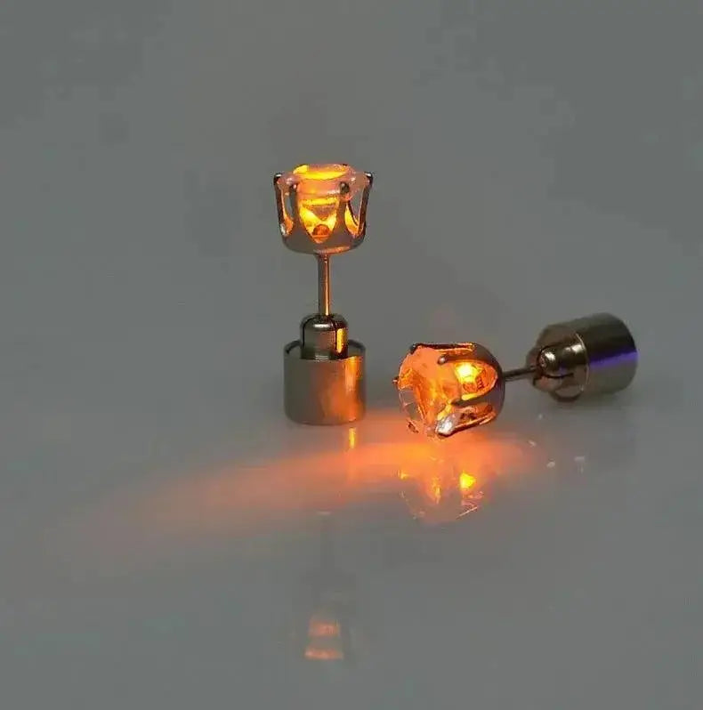 LED Glow Ear Studs Dazzling Light Up Earrings for Events