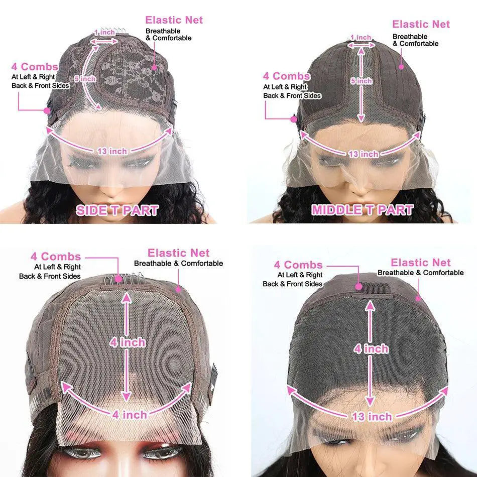 Short Bob Curly Lace Front Human Hair Wig HD Transparent