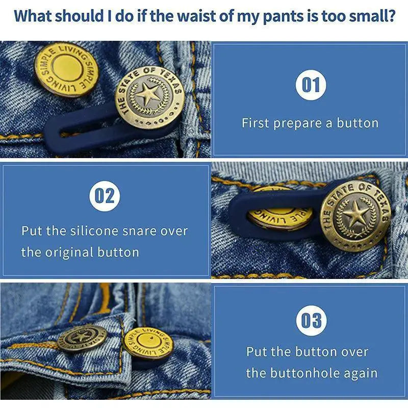 Metal Button Extender Set For Tight Waistbands Comfort
