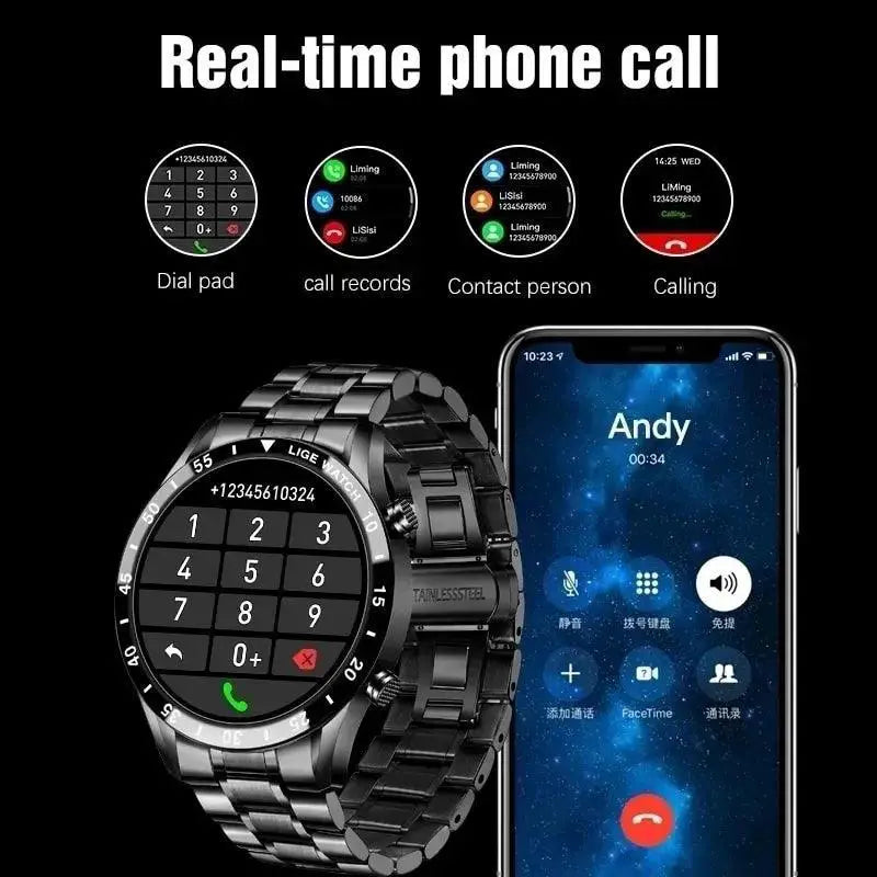 LIGE Health Tracker Smartwatch With Bluetooth Call Feature