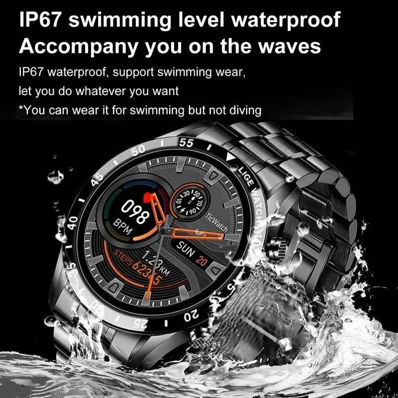 LIGE Health Tracker Smartwatch With Bluetooth Call Feature