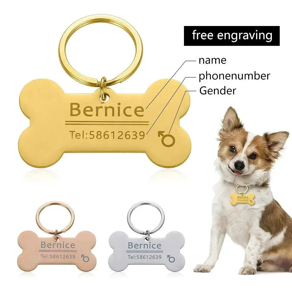 Personalized Engraved Pet ID Tag Keychain for Cats and Dogs