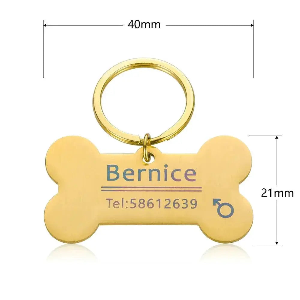 Personalized Engraved Pet ID Tag Keychain for Cats and Dogs