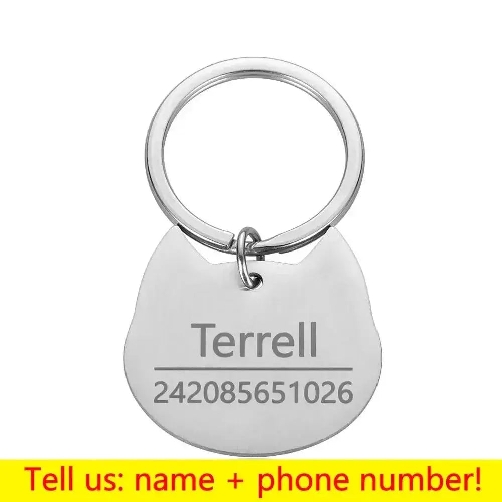 Personalized Engraved Pet ID Tag Keychain for Cats and Dogs