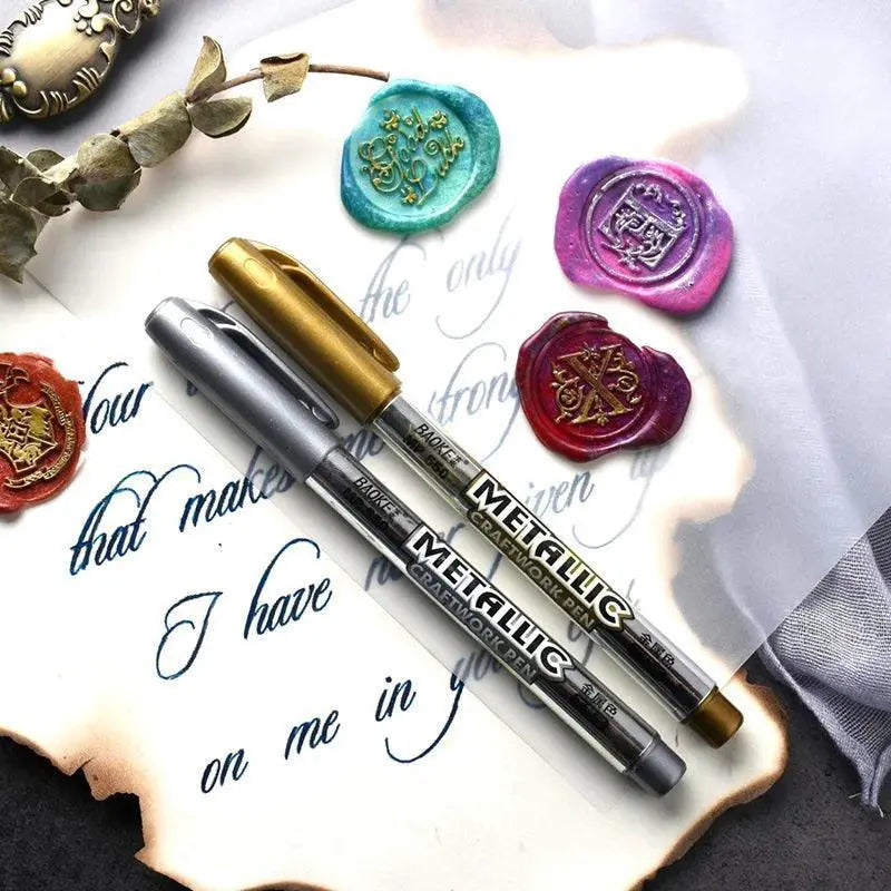 Metallic Gold And Silver Marker Set For DIY Crafting