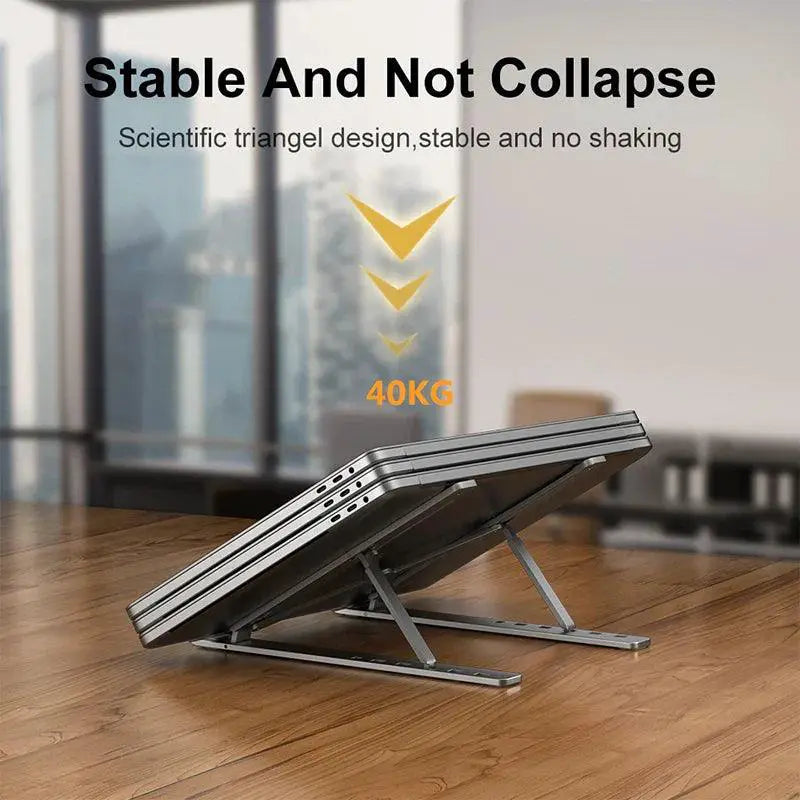 Ergonomic Aluminum Laptop Stand With Adjustable Cooling