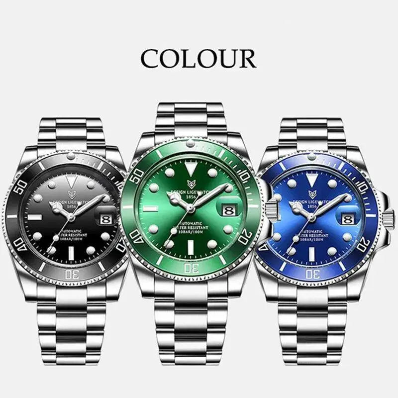 Luxury Automatic Self Winding Watch With Luminous Hands