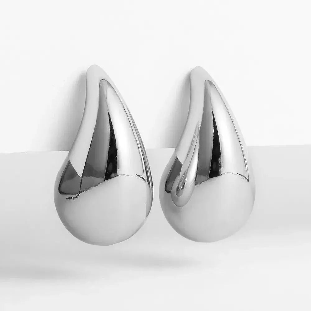 Vintage Gold Plated Teardrop Earrings Trendy Hoop Set