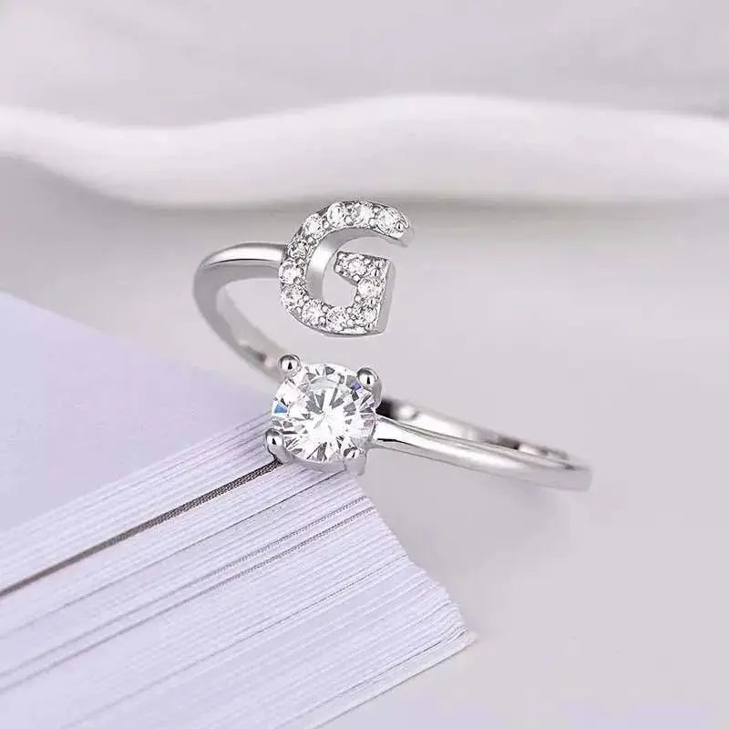 Initials Alphabet Rings Set Personalized Jewelry for Women