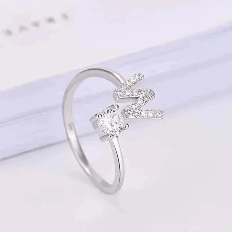 Initials Alphabet Rings Set Personalized Jewelry for Women
