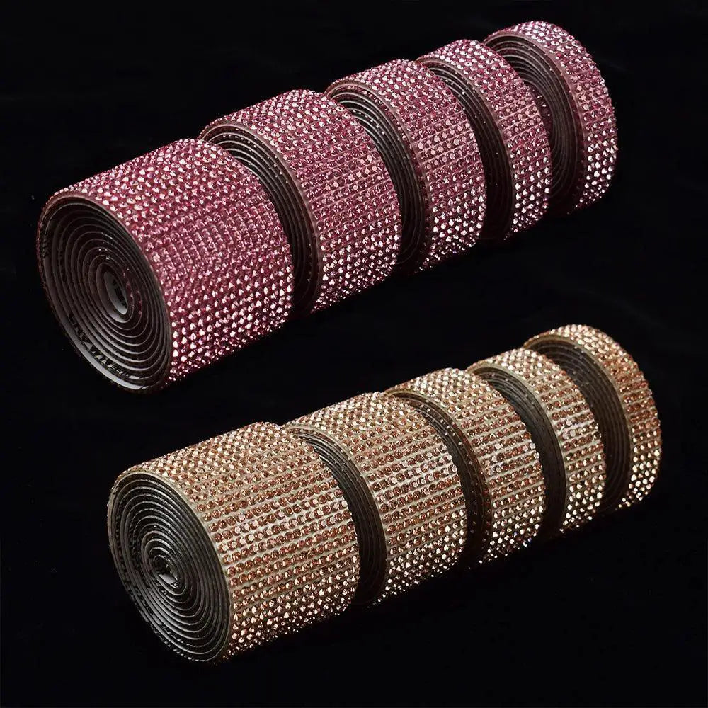 Crystal Rhinestone Ribbon Sticker Set for DIY Craft Decor