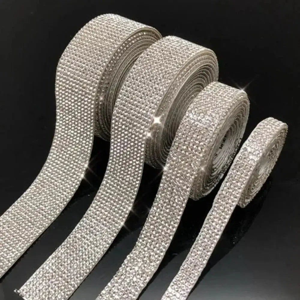 Crystal Rhinestone Ribbon Sticker Set for DIY Craft Decor
