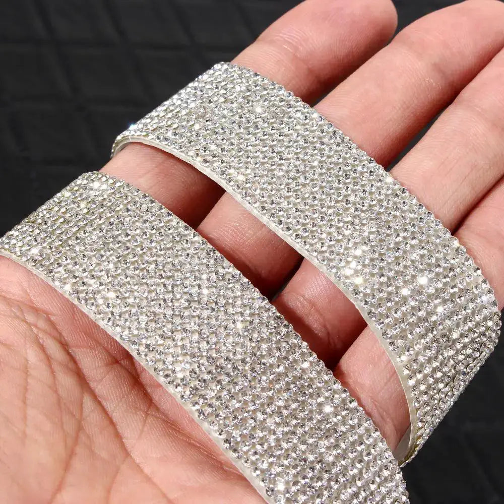 Crystal Rhinestone Ribbon Sticker Set for DIY Craft Decor