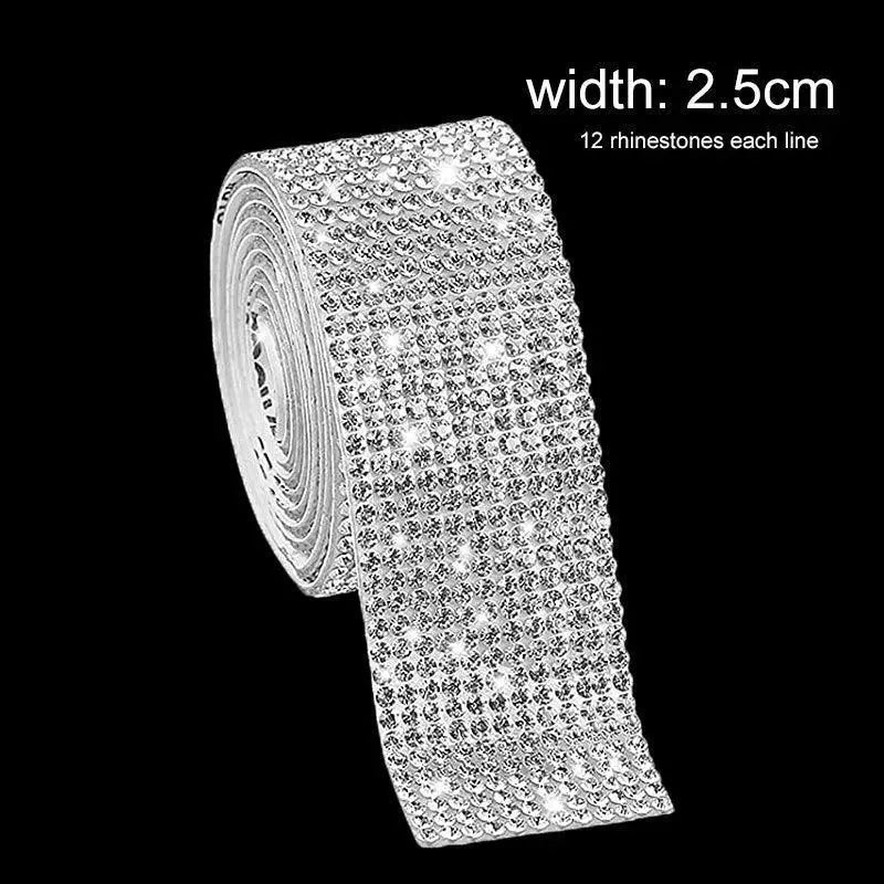 Crystal Rhinestone Ribbon Sticker Set for DIY Craft Decor