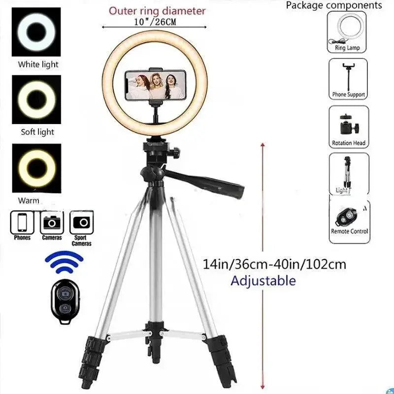 Professional Adjustable LED Ring Light With Remote Control
