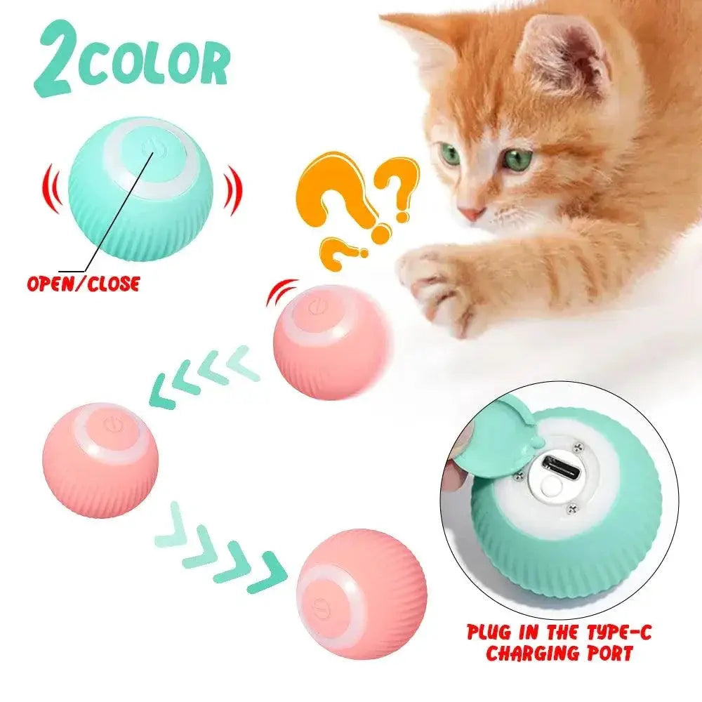 Electric Rolling Ball Cat Toy for Indoor Fun and Play