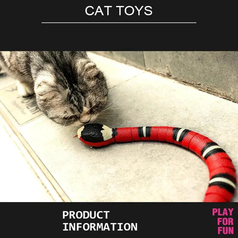 Smart Interactive Snake Cat Toy USB Rechargeable Teaser