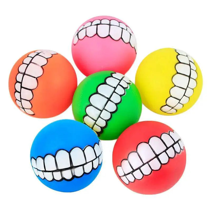 Squeaky Rubber Dog Ball Toy For Small Dogs Interactive Chew