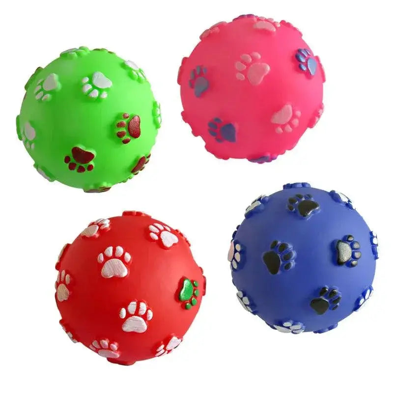 Squeaky Rubber Dog Ball Toy For Small Dogs Interactive Chew