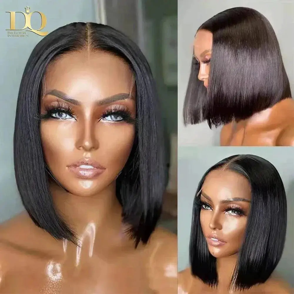 Brazilian Straight Bob Lace Front Wig Remy Human Hair