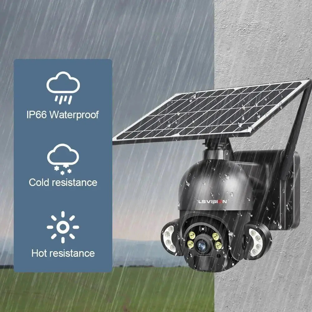 Solar Security Camera Outdoor Surveillance With WiFi Power