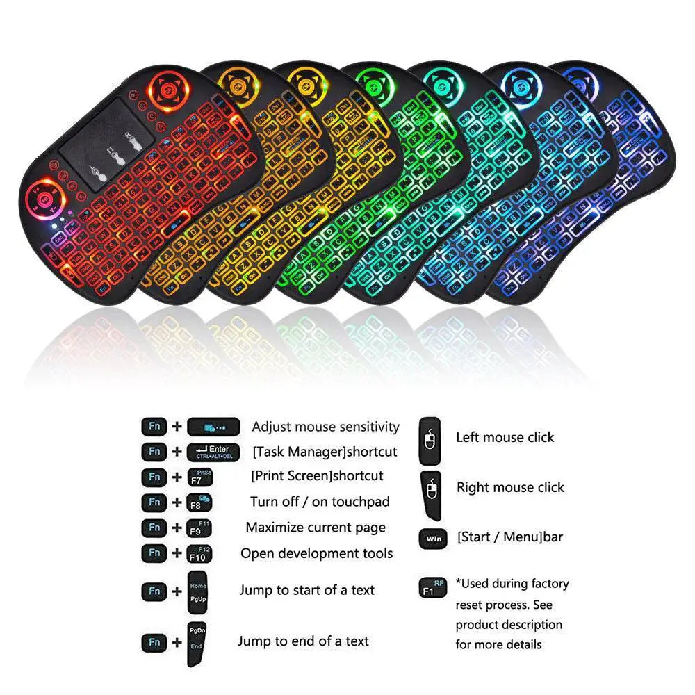 2.4G Air Mouse With Backlit Touchpad Keyboard Wireless