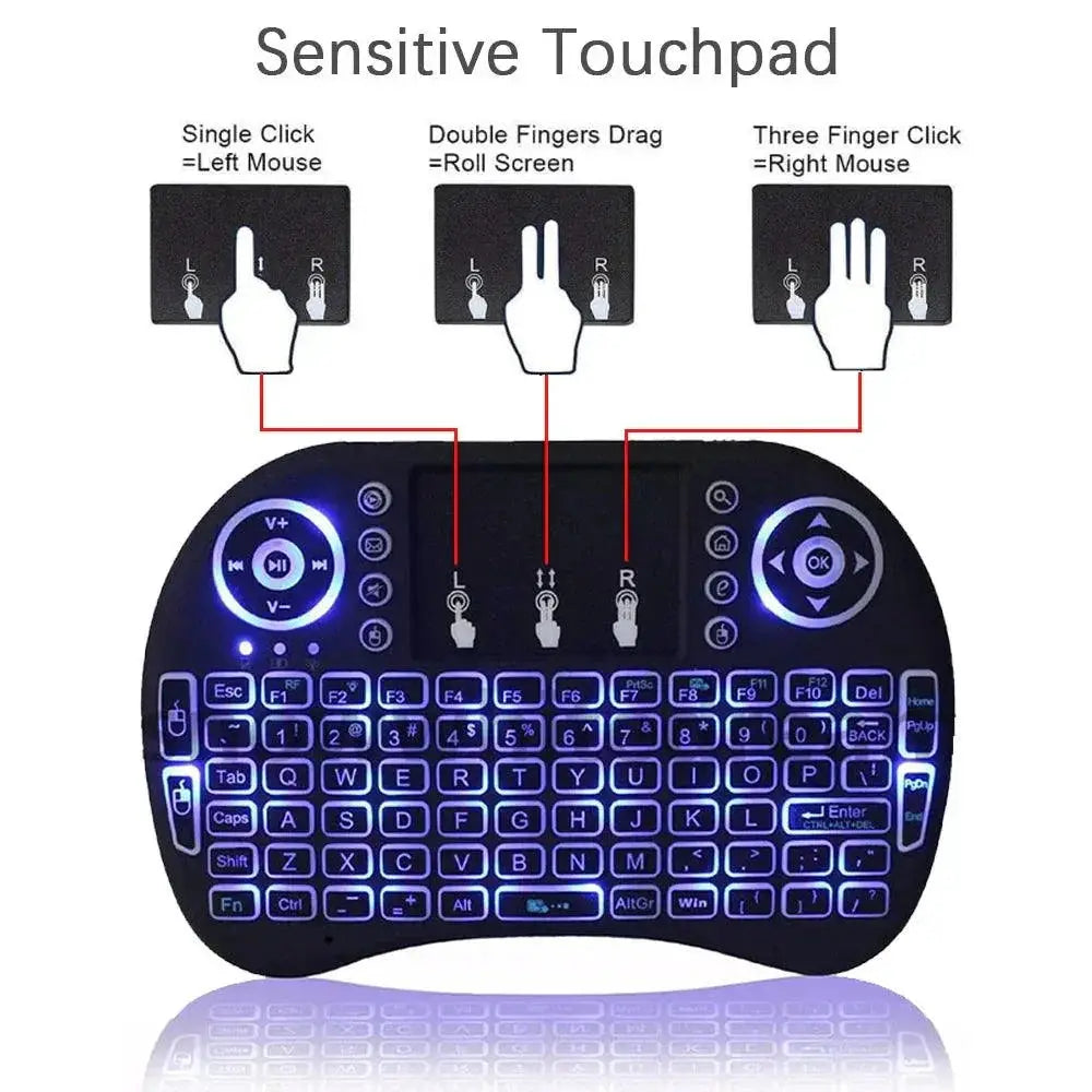 2.4G Air Mouse With Backlit Touchpad Keyboard Wireless