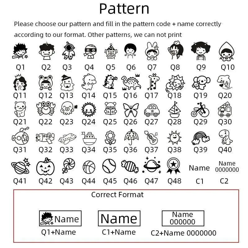 Personalized Kids Name Stamp Waterproof Montessori Label Fun