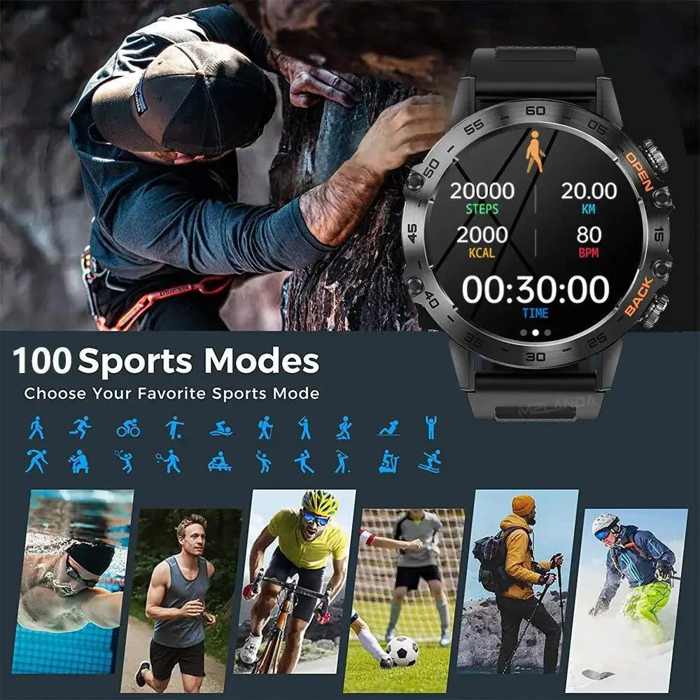 Melanda Steel Fitness Smartwatch With Bluetooth Calling