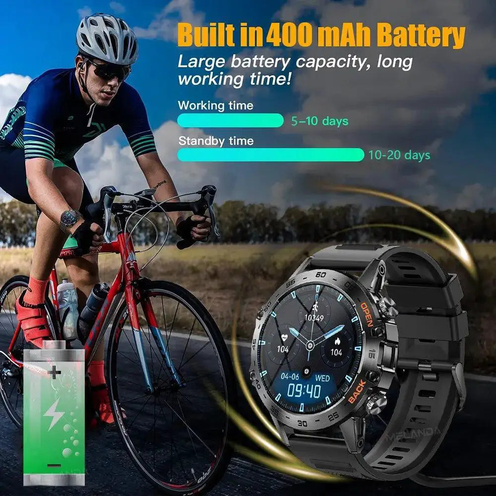 Melanda Steel Fitness Smartwatch With Bluetooth Calling