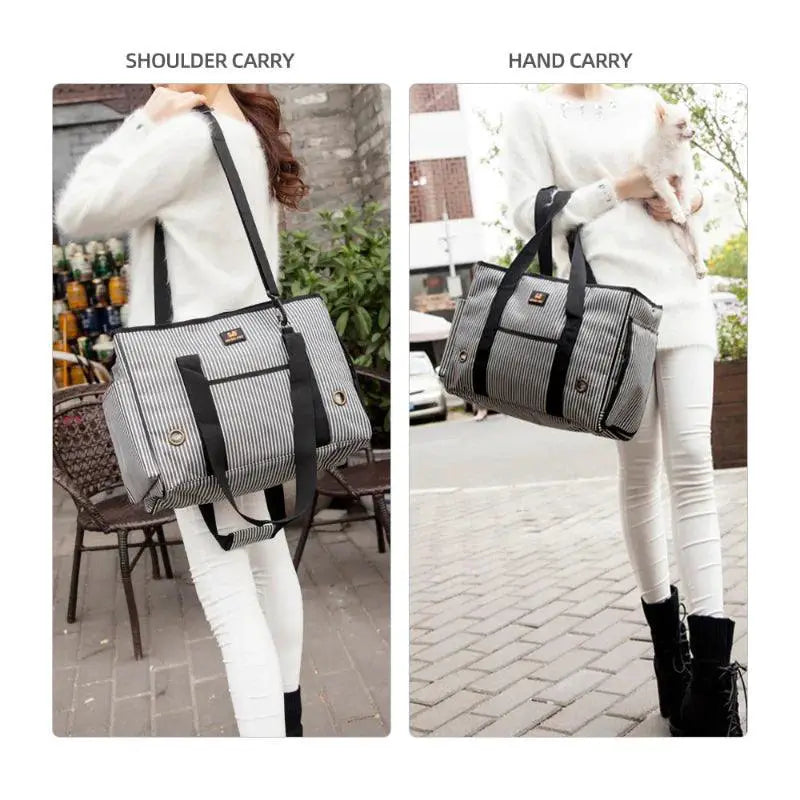 Portable Pet Carrier Bag Stylish Lightweight Travel Handbag