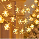 Warm Snowflake LED Lights for Xmas Decor